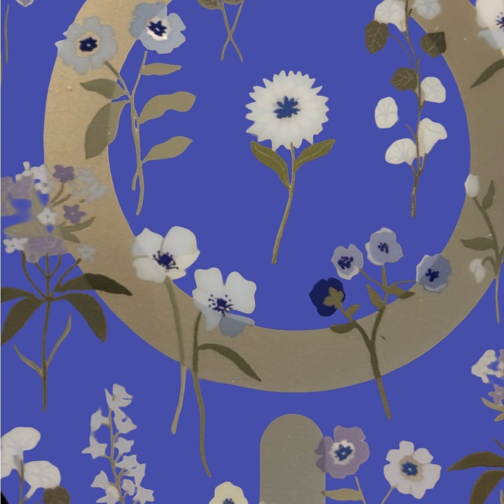 kate spade Clear Floral iPhone Case with Blue and gray floral design. - Picture 6 of 7